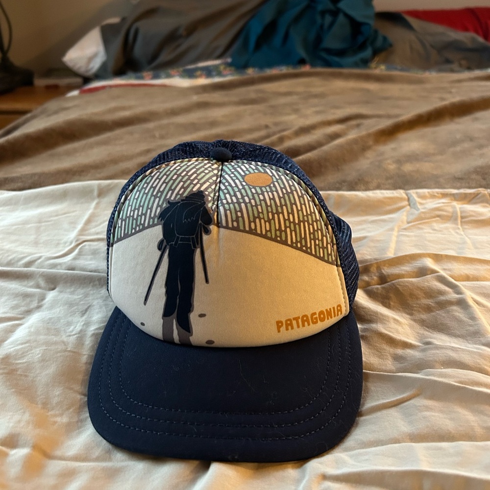 Patagonia Blue and White Trucker Hat